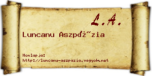 Luncanu Aszpázia névjegykártya